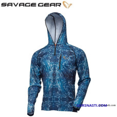 Худи Savage Gear Salt UV Hoodie размер XL синий